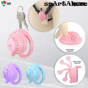 Super Small Male Chastity Cage Sissy Cage Device with 6 Size Rings Silicone Tube - Picture 1 of 30