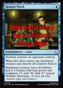 MTG 4x HONEST WORK EXC - LAVORO ONESTO 55 - TLA - MAGIC - Picture 1 of 1