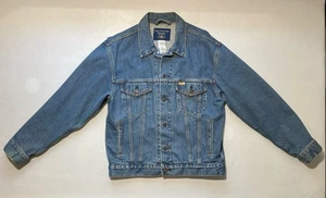 GOOD Levis Strauss Signature Men's Denim Trucker Bike Blue Jean Jacket Size M - Picture 1 of 5