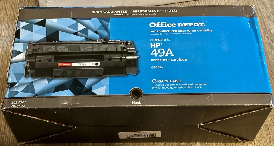 2 X Cartucho de tóner negro marca Office Depot 49A Q5949A repuesto para HP Foto 1 de 1
