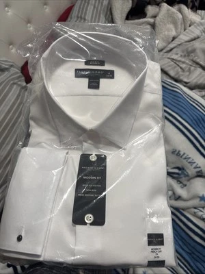 NWT Pronto Uomo Classic Fit  White Dress Shirt 17 36-37 - Image 1 of 4