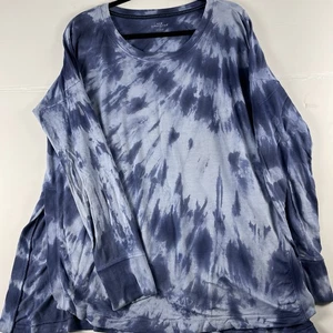 New Direction Studio Large Batik blau hoch Damen Schlitze an den Seiten Langarm - Bild 1 von 7
