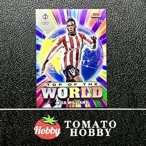 TOPPS FINEST UEFA 2024-25 NICO WILLIAMS /299 PURPLE REFRACTOR TOP OF THE WORLD - Picture 1 of 2