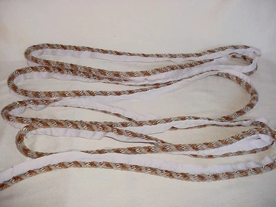 7Y KRAVET TA5165 BRASS SILVER GRAY ANTIQUE GOLD CORD DRAPERY UPHOLSTERY TRIM - Image 1 of 3