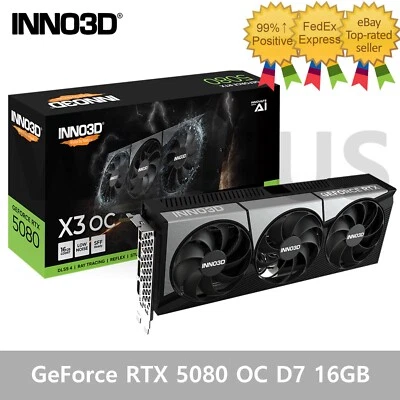 INNO3D GeForce RTX 5080 OC D7 16GB X3 Gaming Graphics Card - Image 1 of 3