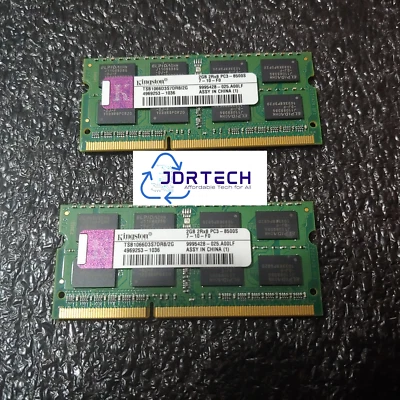 4 GB Kit Kingston 1066 MHz PC3-8500 DDR3 Laptop SO DIMM Tested - Image 1 of 3