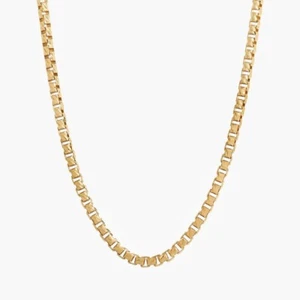 Cadena de caja redonda de 3 mm en Chian de oro amarillo macizo de 14 k con cierre de langosta para hombre - Imagen 1 de 4