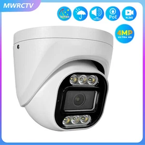 Hikvision/ Uniview Compatible IP 4MP Camera PoE OutdoorTurret Dome MIC 2.8mmLens - Picture 1 of 10