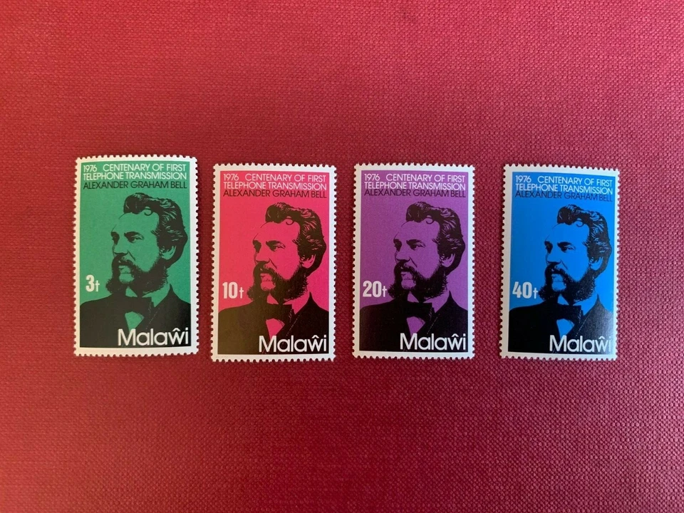 MALAWI 1976 COMO NUEVO BISAGRAS ALEXANDER GRAHAM BELL PRIMERA LLAMADA TELEFÓNICA Foto 1 de 1