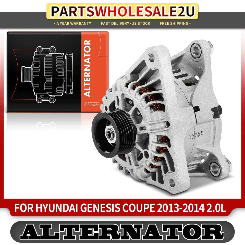 Alternador para Hyundai Genesis Coupe 13-14 L4 2.0L 110A 12V CW polea de 6 ranuras Foto 1 de 4