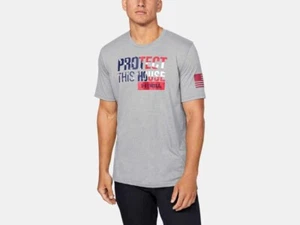 Under Armour Mens Freedom Protect This House T-Shirt 1333353 Steel Light Heather - Picture 1 of 3