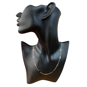 collana catena oro giallo 18 kt 750 donna misura 45 ovali lucidi - Foto 1 di 3
