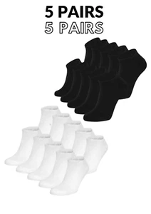 Herren Socken Sneaker Einlagen 5 Paar Söckchen Baumwolle schwarz tief geschnitten Sport 7-11 - Bild 1 von 11