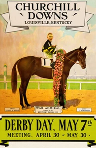 Derby de Kentucky - Churchill Downs - 1938 - póster de carrera de caballos - Imagen 1 de 1