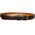 Vintage Coach Dark Brown Belt Burnished Cowhide Solid Brass Buckle Men's Size 42