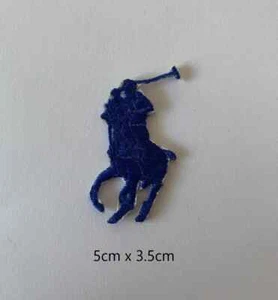 Polospieler blau bestickt Patch Aufnäher Bügelbild Patches Transfer Kleidung Shirts - Bild 1 von 3