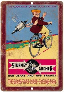 Sturmey Archer Cycle Gears Vintage Ad Reproduction Metal Sign B12 - Picture 1 of 2