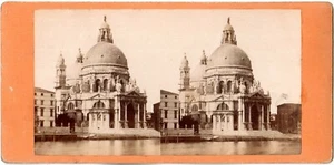 Italie.Italia.Venise.Venezia.Chiesa S.Maria della Salute.Photo Stereo albuminée. - Picture 1 of 2
