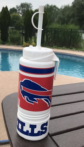 Vintage Buffalo Bills Rare Plastic Water Bottle Sippy Countryside Product USA Cover