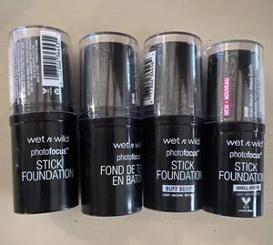 4 Pack~ Mixed Lot~Wet N Wild Photofocus Foundation Stick ~Please Read ~New - Picture 1 of 5