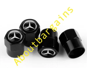 Mercedes AMG ML C63 C CL CLK E SL CLA Aluminum Valve Cap BLACK Wheel Tyre - Picture 1 of 2