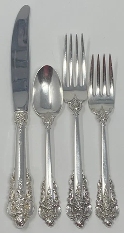 Grande Baroque - Wallace Sterling - 4 Piece Setting - No Monogram EXCELLENT B3-1 Cover