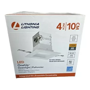 Lithonia Lighting OneUp 4 in Square 2700K LED Recessed White Baffle Trim - Picture 1 of 4