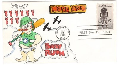 #2089 Jim Thorpe 1994 Football FDC Hand-drawn Native American Jack Follows - Image 1 of 2