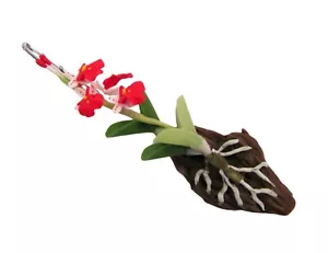 Miniature Fairy Garden Hanging Red & White Orchid Flowers - Buy 3 Save $5 - Picture 1 of 1