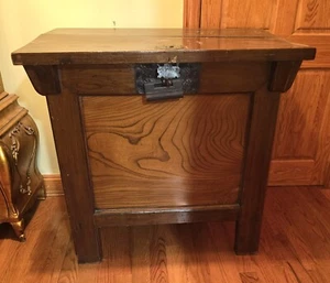 Korean Elmwood Rice Chest Storage Bin Tansu Altar Cabinet - Picture 1 of 8