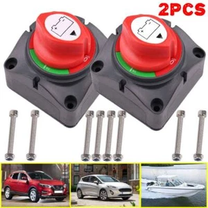 2x12V Battery Disconnect Rotary Switch Cut On/Off Set for Car SUV RV Marine Boat - Bild 1 von 14