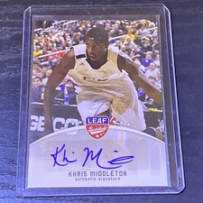2012-13 Leaf Khris Middleton #BA-KM4 Rookie Auto RC