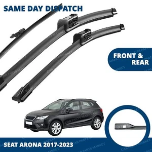 Front/Rear Windscreen 26" 18" 10" Wiper Blades for Seat Arona 2017-2024 - Picture 1 of 5