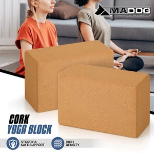 Paar Kork rutschfester Yoga Block Fitnessstudio Zuhause Pilates Fitness Stretching Übung Ziegel - Bild 1 von 10