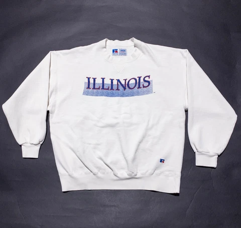 Vintage University of Illinois Sweatshirt Men's 2XL Russell Athletic High Cotton Cover