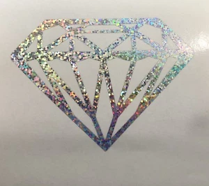 2 Diamond Decal Car Window Vinyl Jewel Love Laptop Sticker HOLOGRAPHIC Colors - Picture 1 of 8