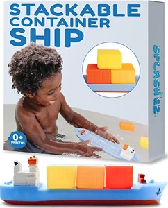 Boat Bath Toy, Mold Free Bath Toys for Kids & Toddlers Ages 1-3, No Hole Floatin - Picture 1 of 12