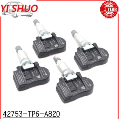 TPMS 轮胎压力传感器 适用于本田 Crosstour CRV Accord 42753-TP6-A820-M1 4 件 — 第 1/4 张图片