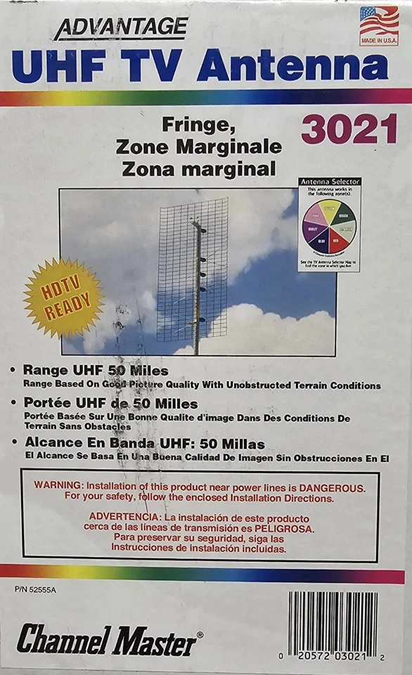 Channel Master 3021 Outdoor 50 Mile Fringe TV UHF 4-Bay Screen Antenna  - Image 1 of 1