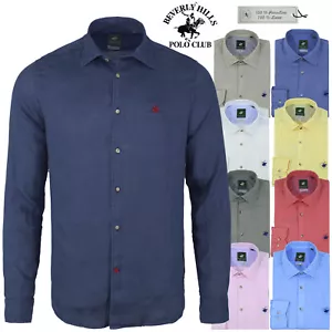 Camicia uomo manica lunga 100% lino POLO CLUB BEVERLY HILLS S M L XL XXL 3XL - Foto 1 di 13