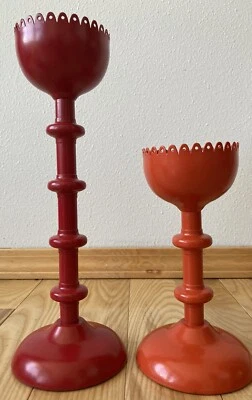 Harfin Ikea Candelabro Rojo y Naranja Retro Candelabro Decoración Moderna Lote de 2 Foto 1 de 4