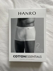 Hanro Men’s Luxury Cotton Essentials Boxer Pants Trunks 2 Pack Coal Mel Size XL - Picture 1 of 6