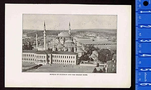 Konstantinopel: Moschee von Sultan Süleyman dem Prächtigen - 1901 Vintage Print - Bild 1 von 1