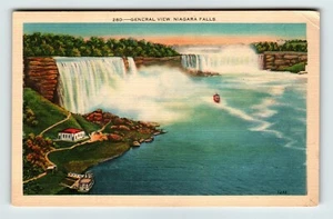 Postcard General Aerial View Niagra Falls Maid of Mist - Picture 1 of 2