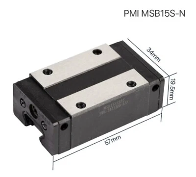 PMI MSB15S-N  Linear Guide Block Bearing Slide Car for Guide Carriage Width 15mm - Image 1 of 2