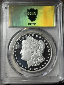 2024-S Proof Morgan Silver Dollar PCGS PR-70DCAM Ultra Breaks GOLD RUSH - Picture 1 of 4