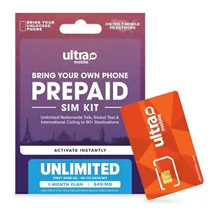 $49/mo. Prepaid Plan with Unlimited Talk Text and Data SIM Card Kit - Picture 1 of 5