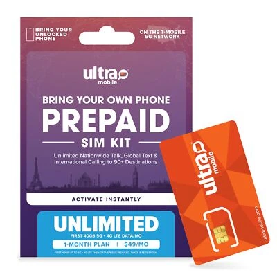 $49/mo. Prepaid Plan with Unlimited Talk Text and Data SIM Card Kit - Image 1 of 4
