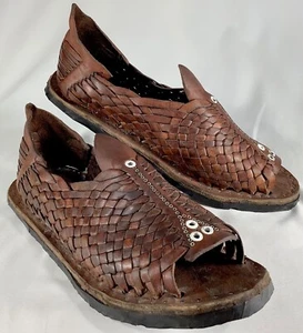 Mens Aretsanias Galvez Sandals 33/14.5 Mexico Leather Handmade Cosplay Ren Faire - Picture 1 of 9