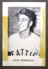 scarce 1964 RICO PETROCELLI Seattle Rainiers popcorn card.  PCL